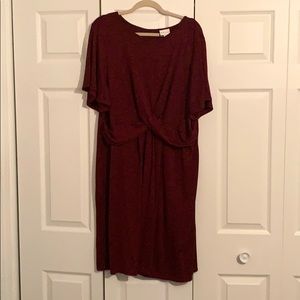 Plus size women’s Ava & Viv burgundy wrap Dress